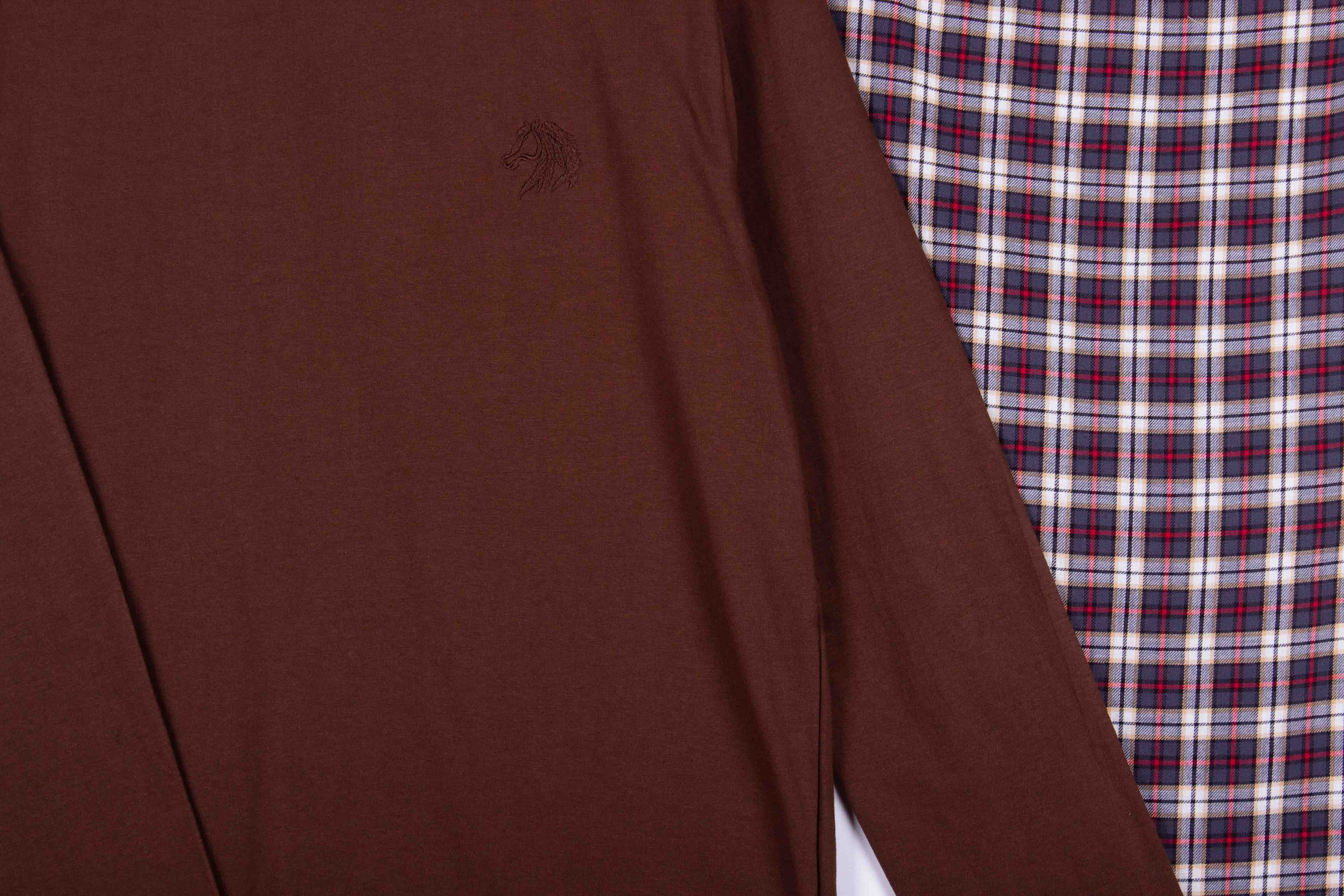 Chocolate Brown & Tartan Checks