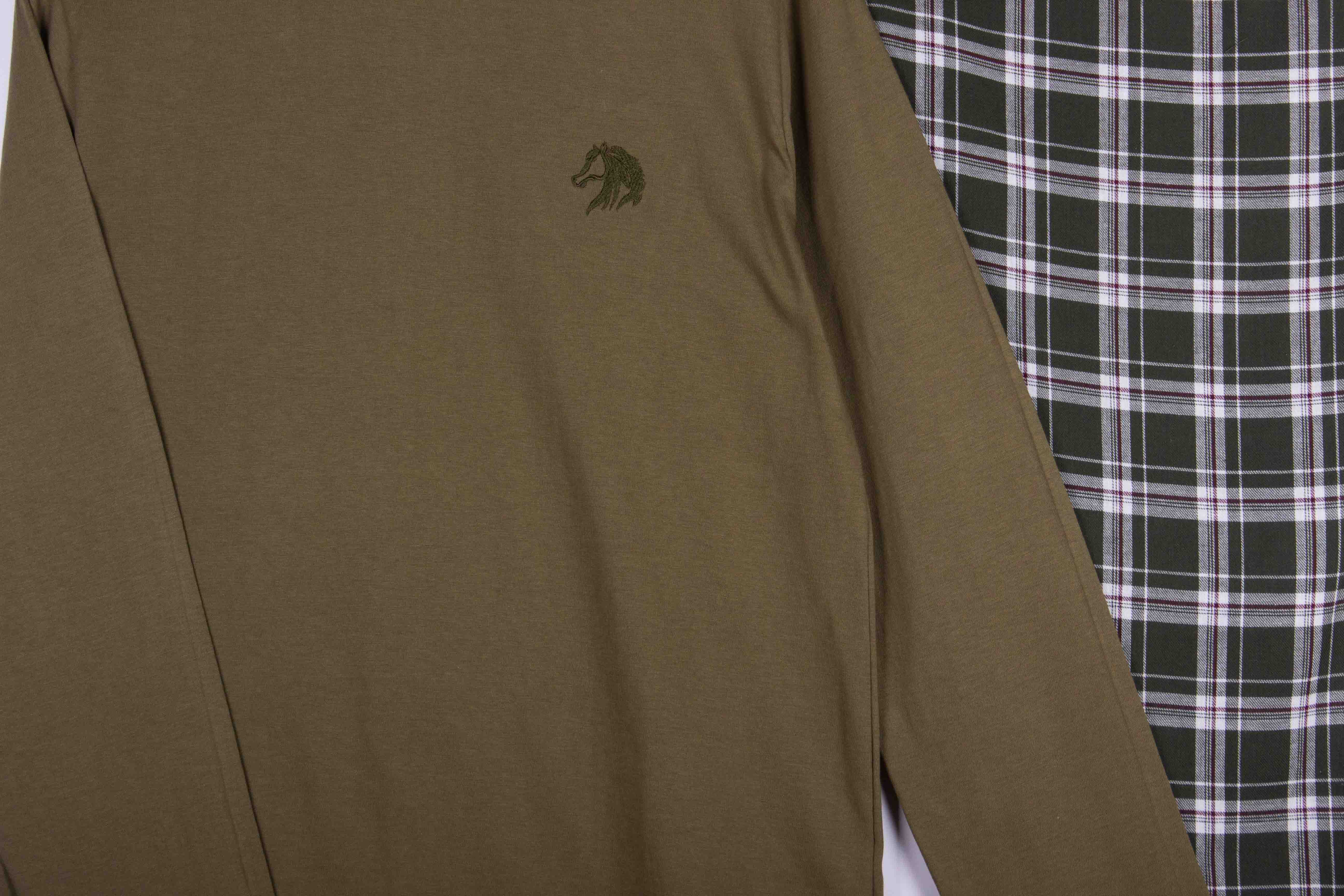 Olive Green & White Checks