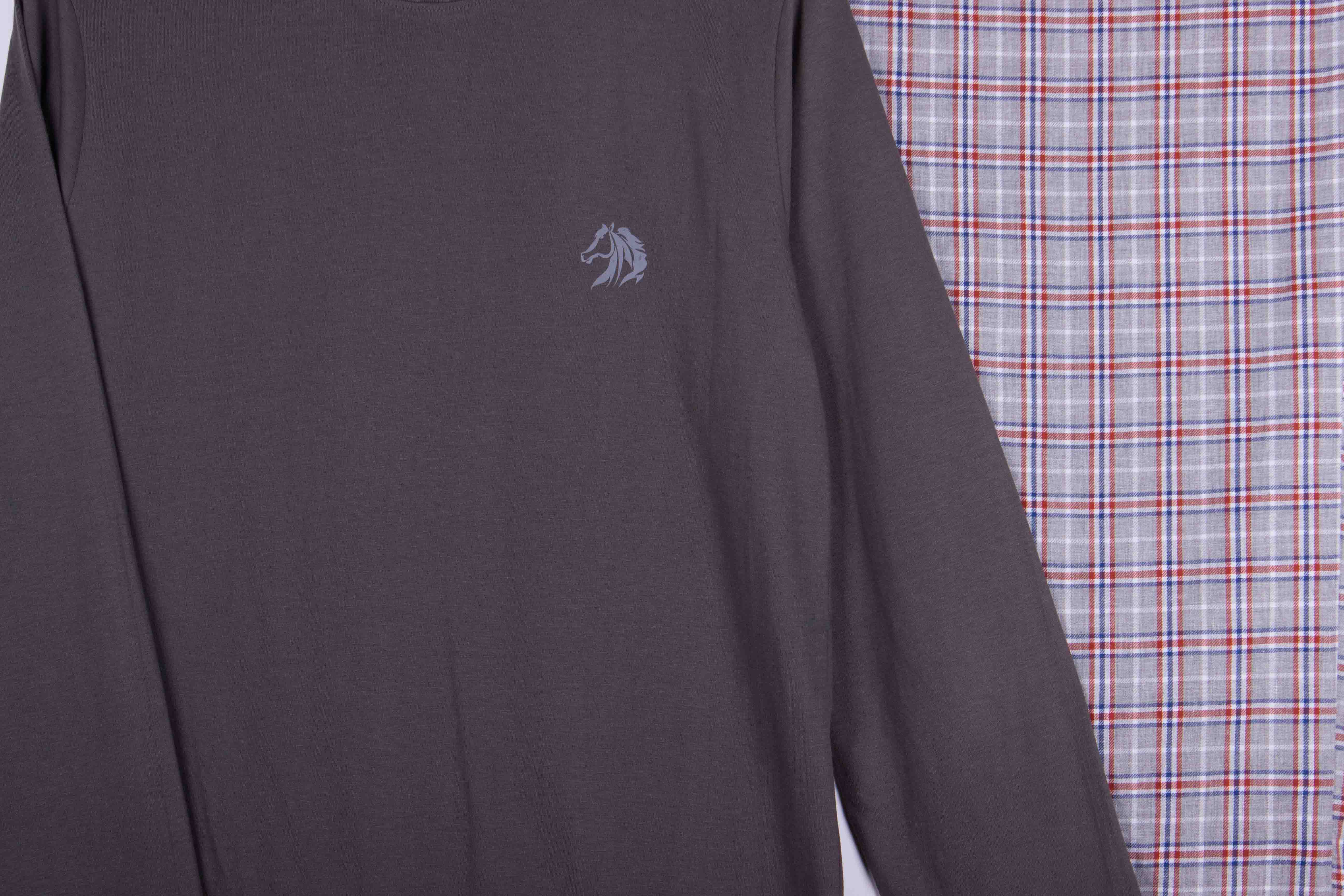 Charcoal Grey & Red Checks