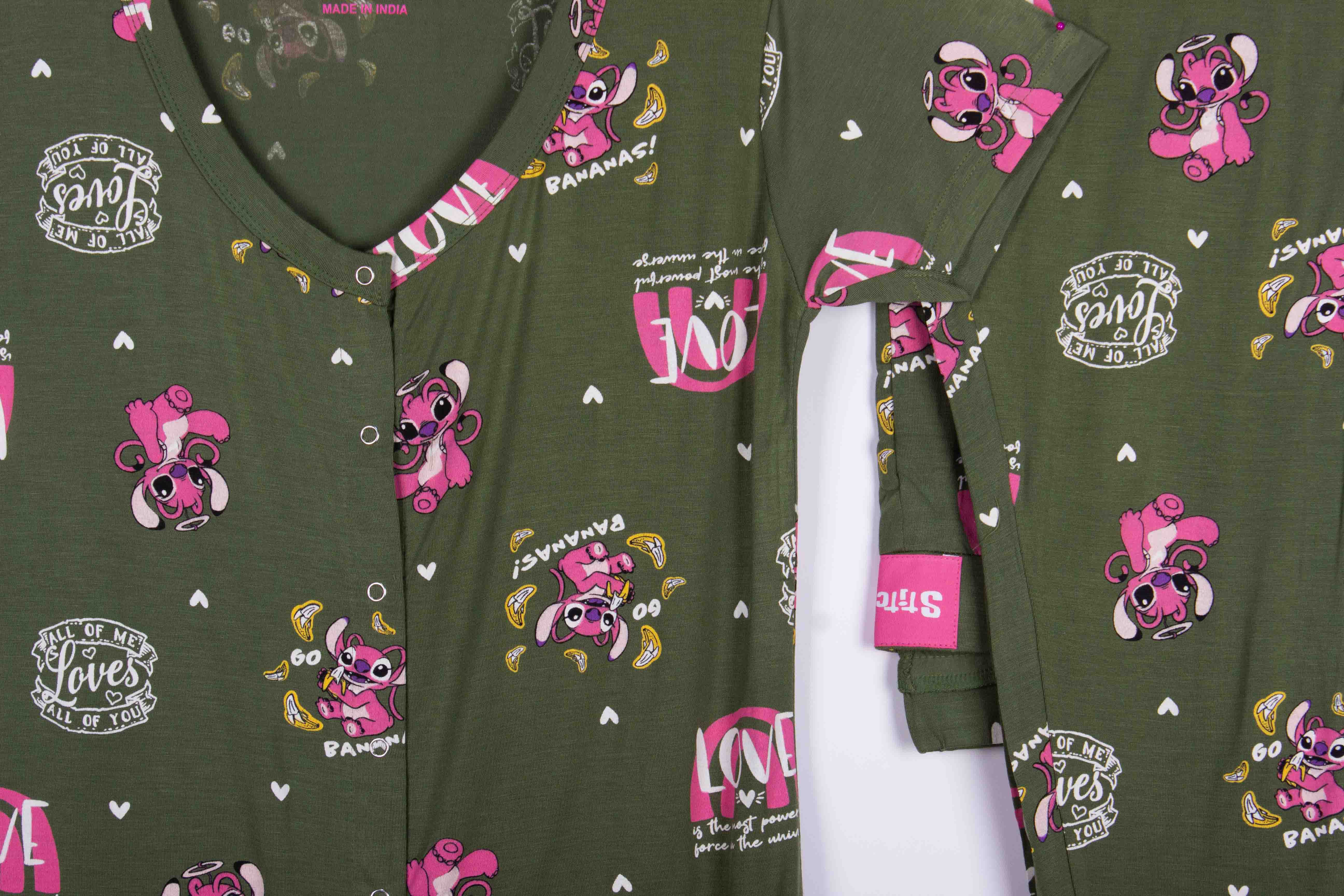 Military Green Love Stitch Soft Cotton