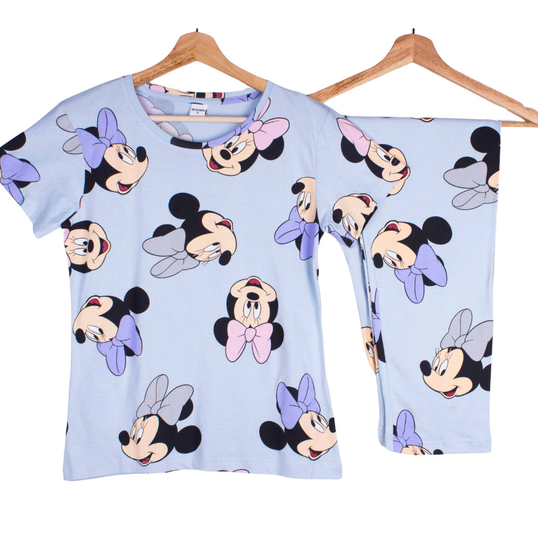 Pretty Blue Cotton Minnie Mouse
