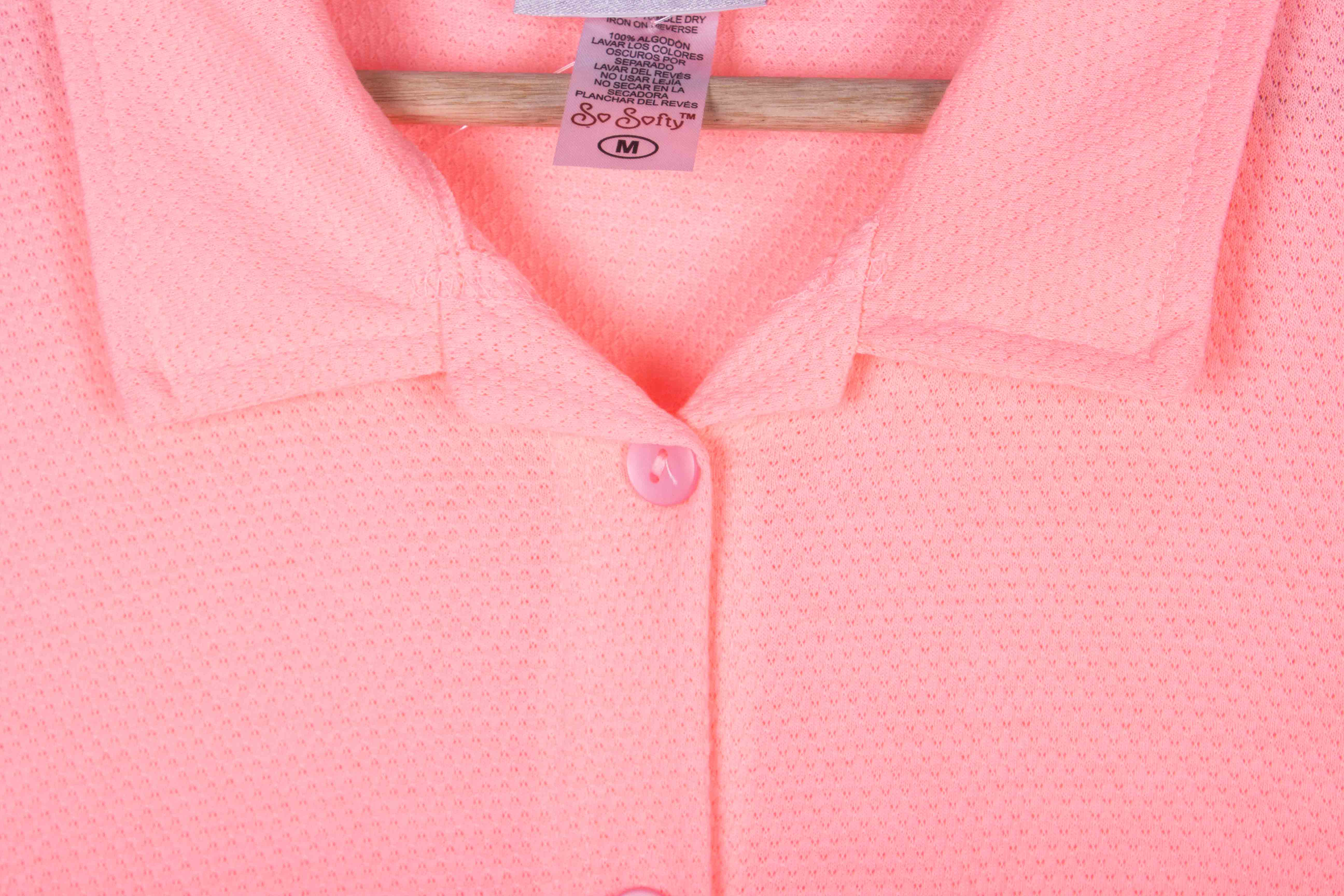 Fluorescent Plain Pink Ribbed 100% Cotton
