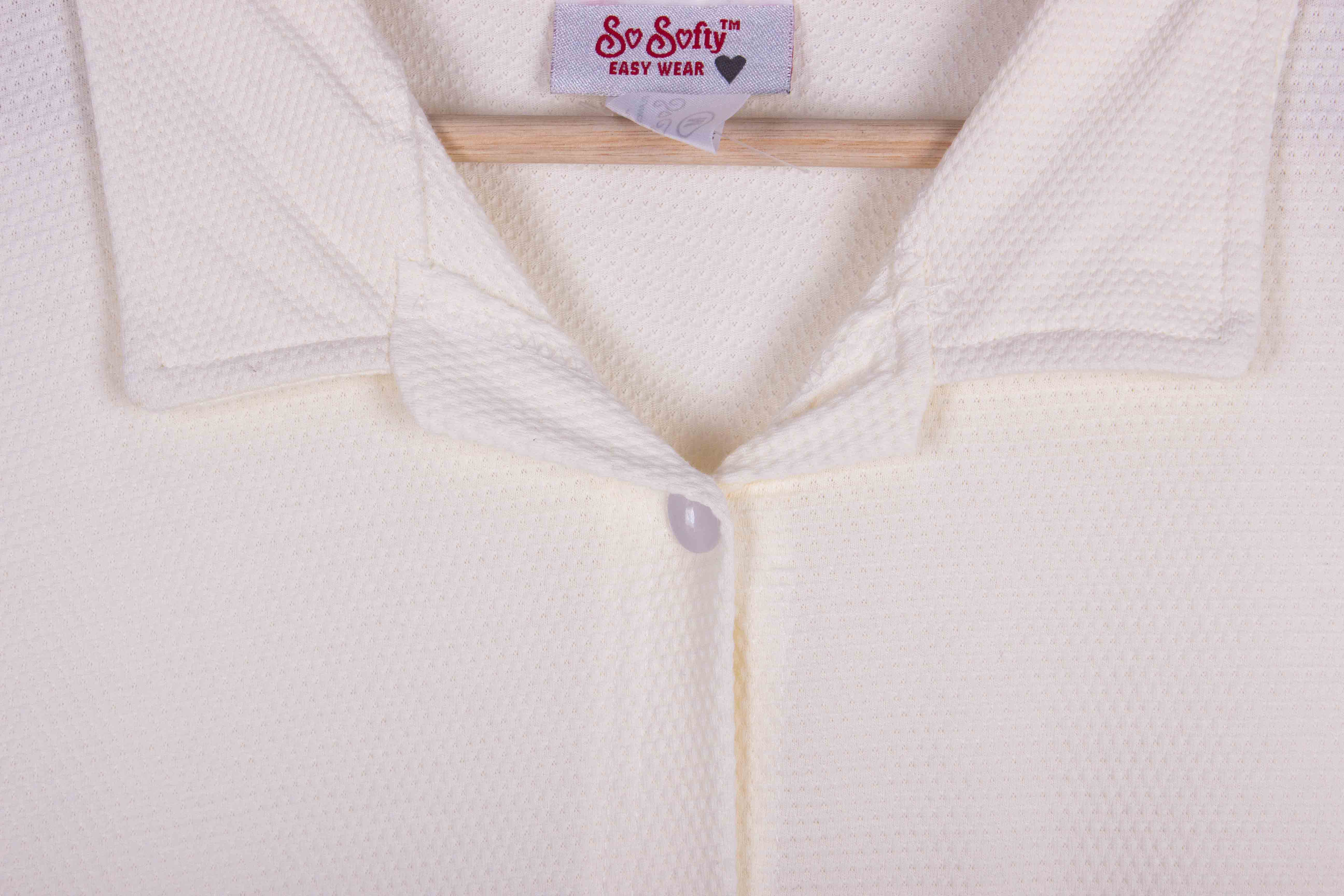 Cream Classy Plain Ribbed 100% Cotton