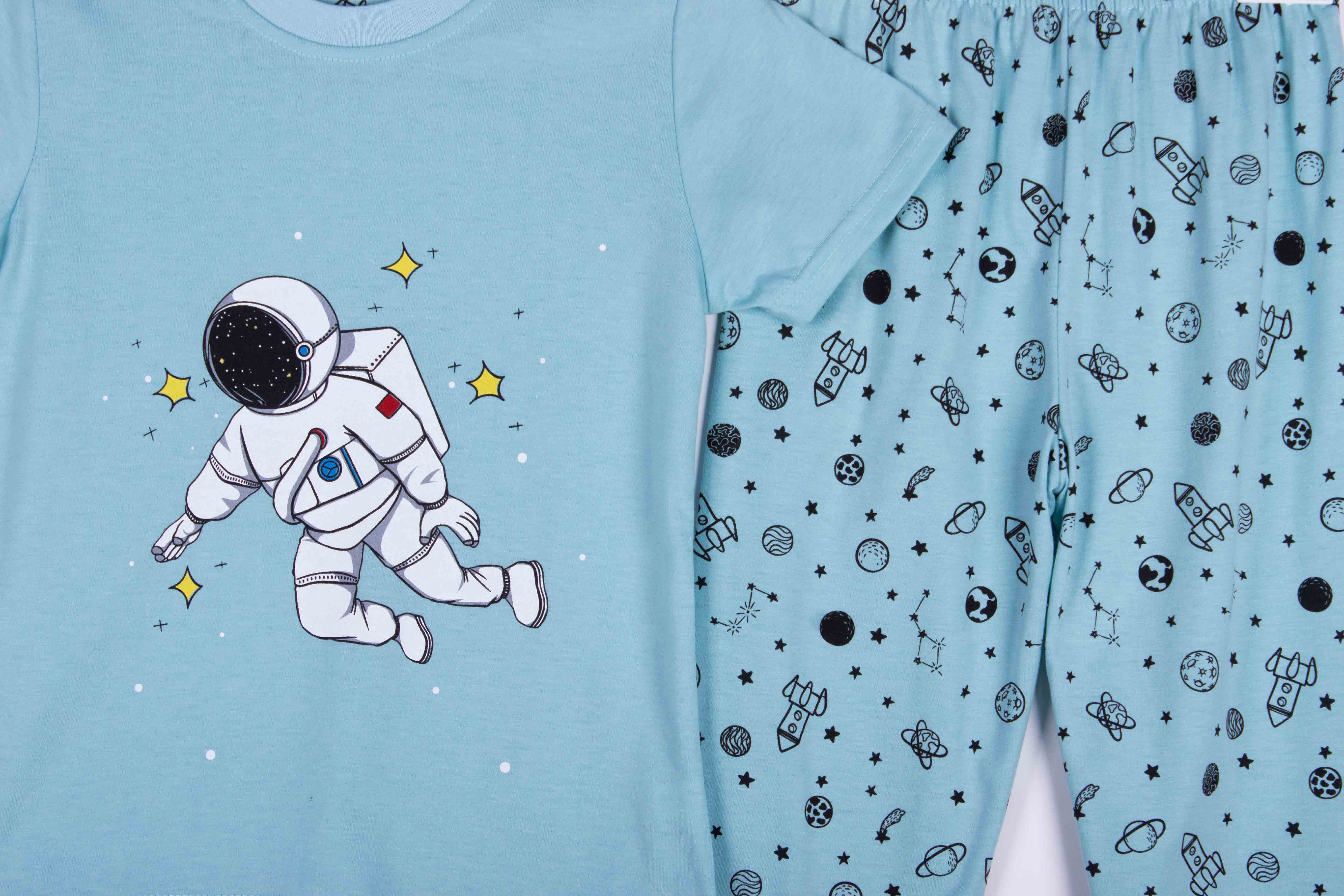 Teal Floating Astronaut