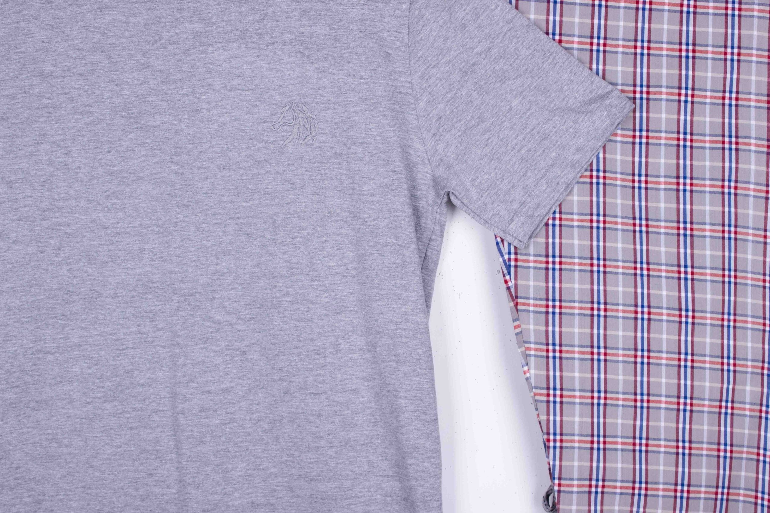 Grey, RedBlue Tartan Plaid