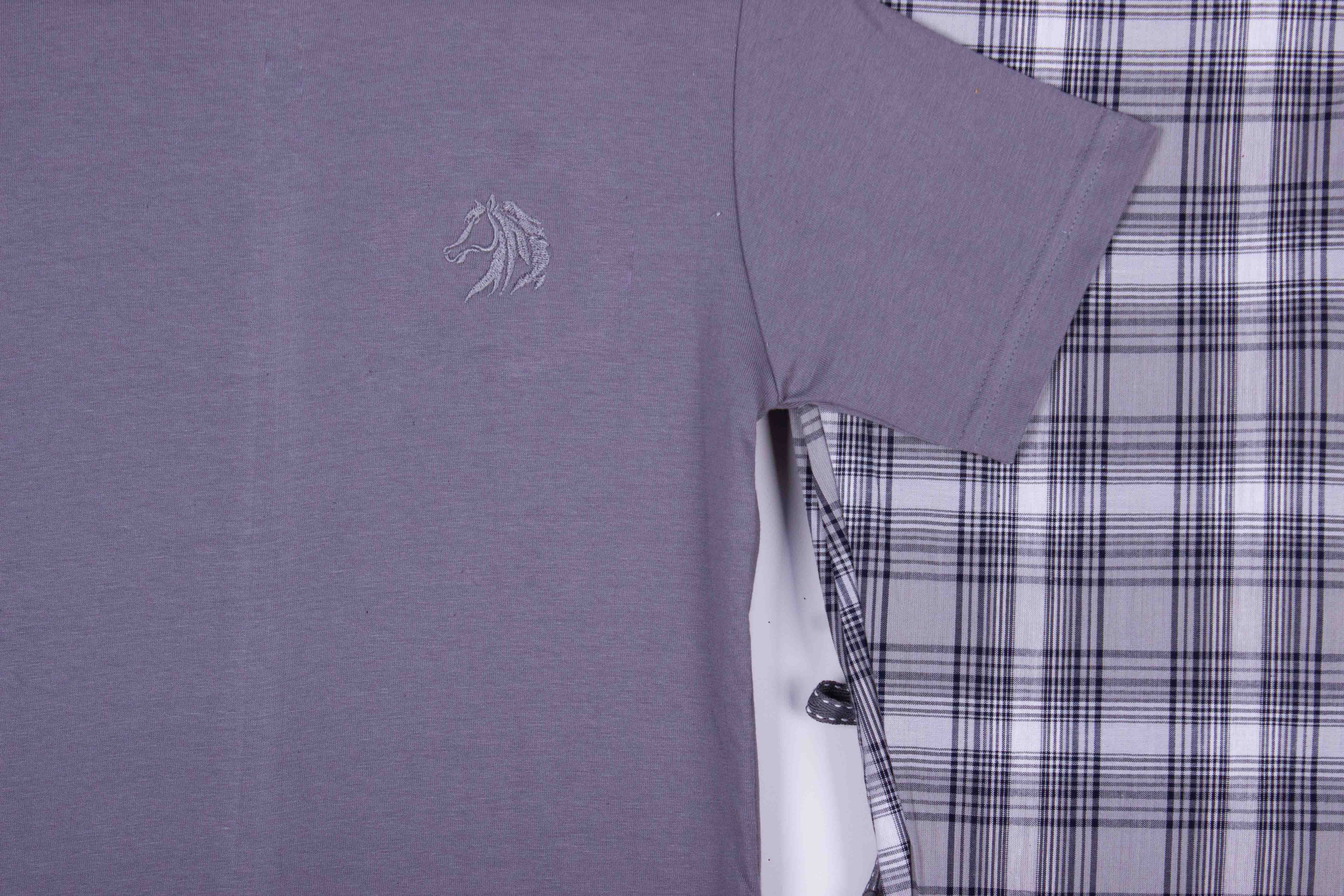 Kids Slate Tee Grey Check Pajamas
