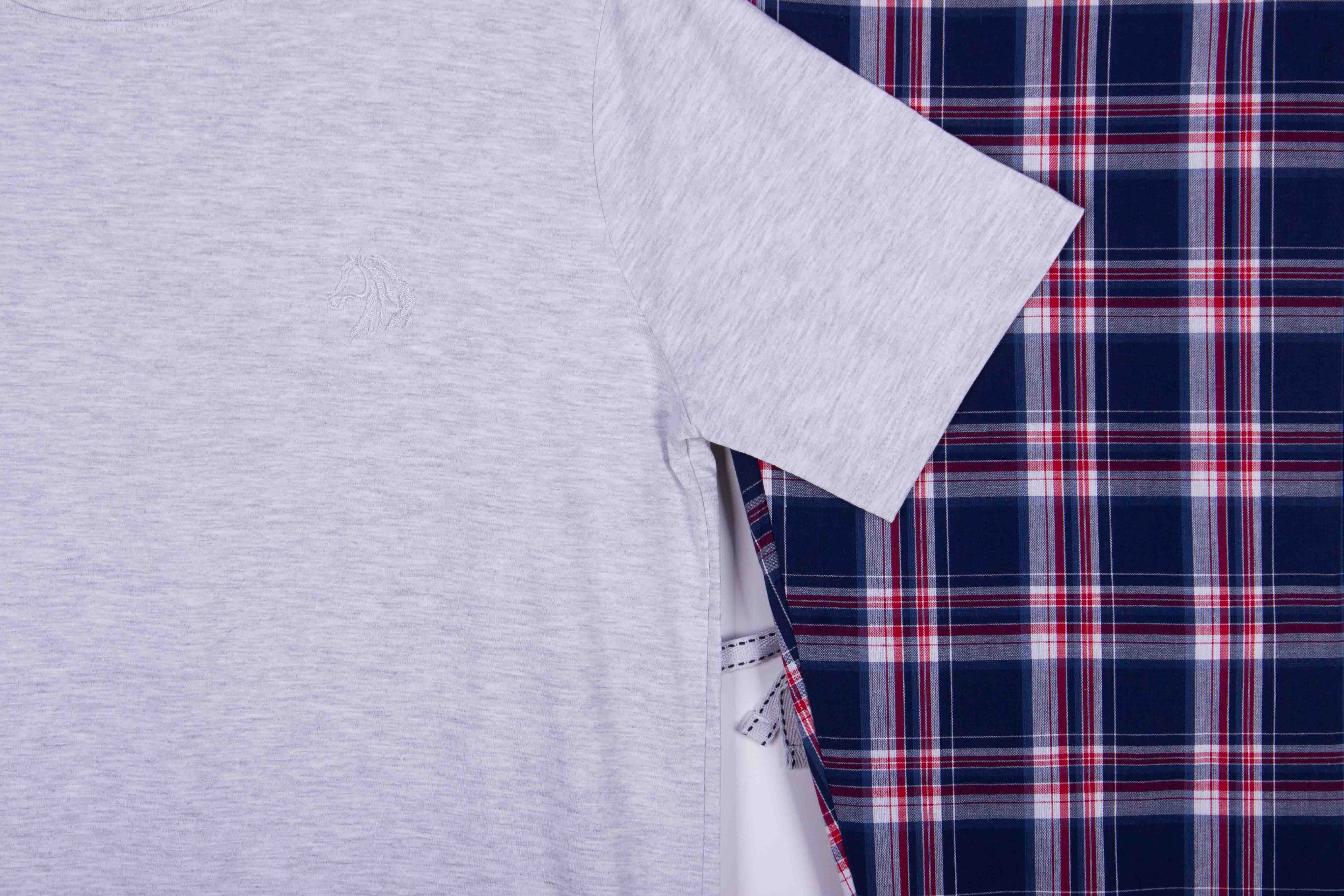 Heather Grey Navy Tartan Pajamas