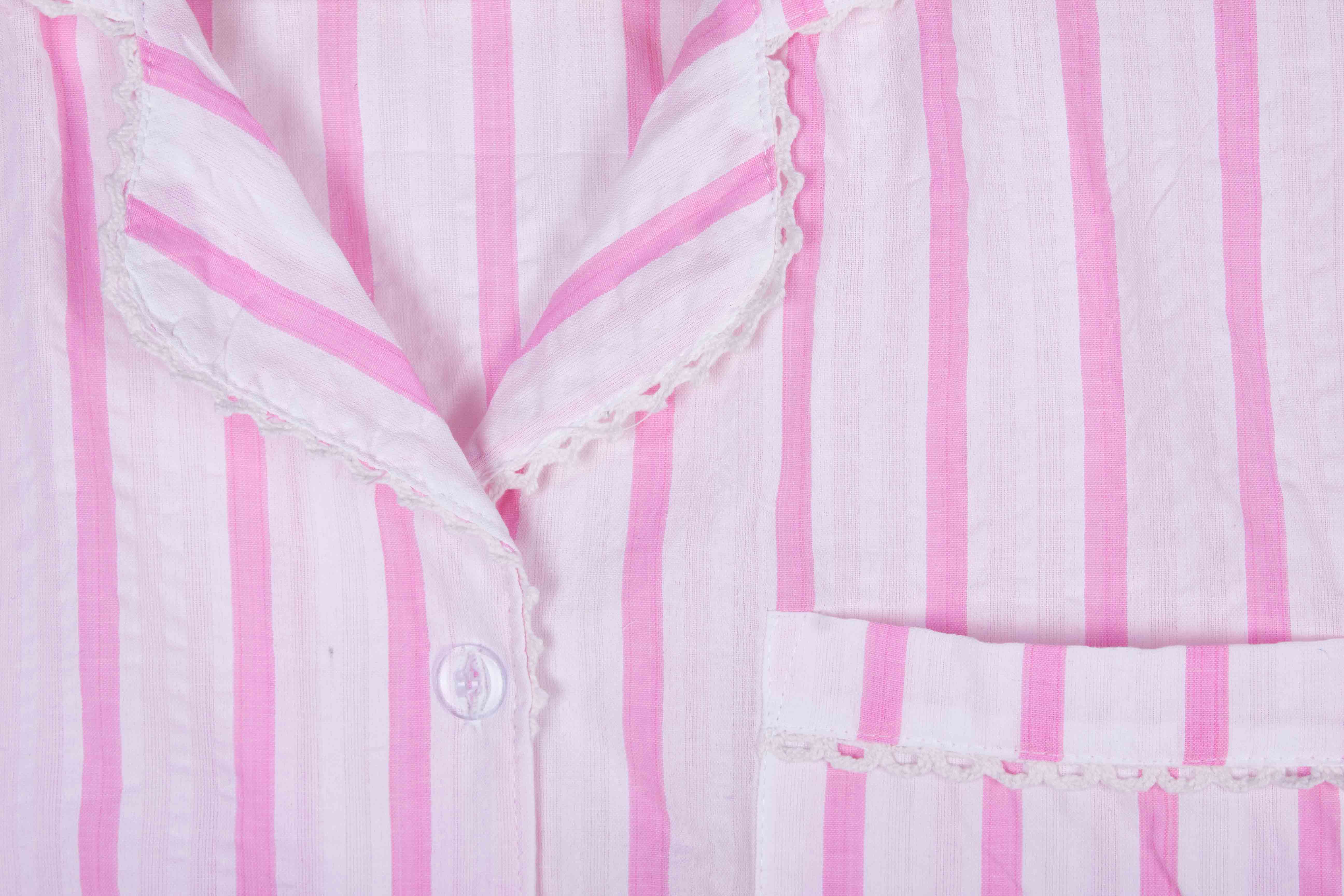 Pink Stripe Button Up Shorts