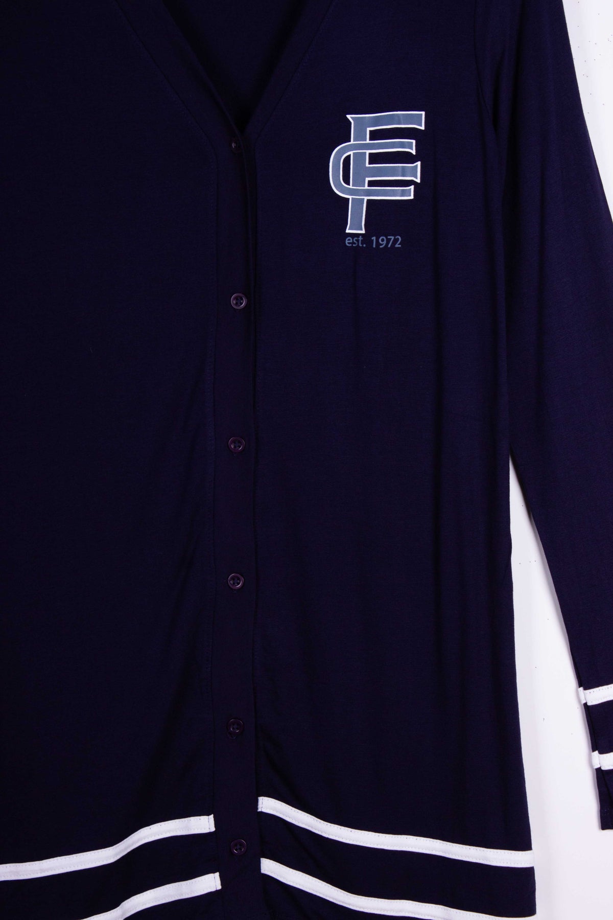 Navy & White Soft Varsity Stripes