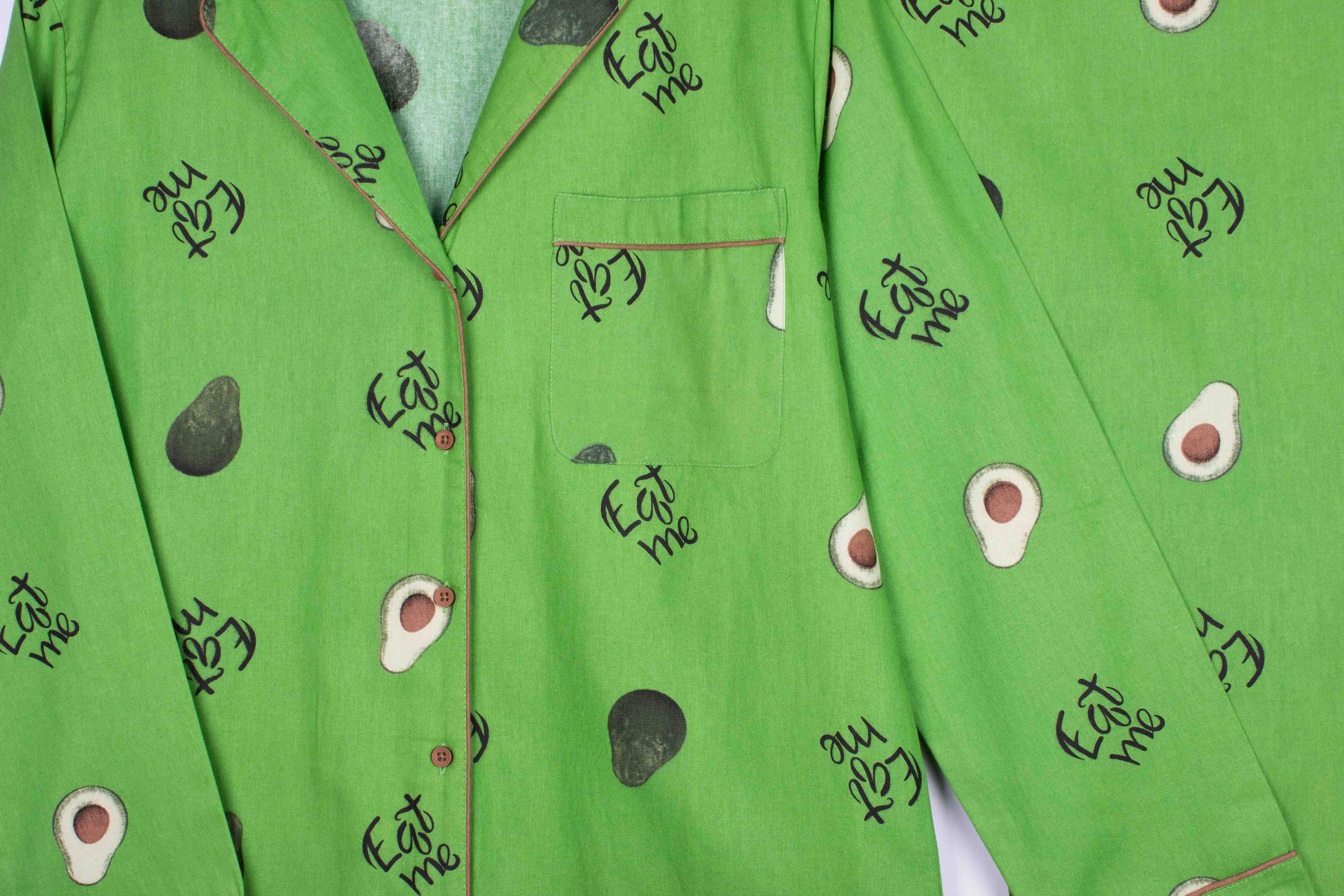 Eat Me Avocado (Khaki Cotton Non Stretch)