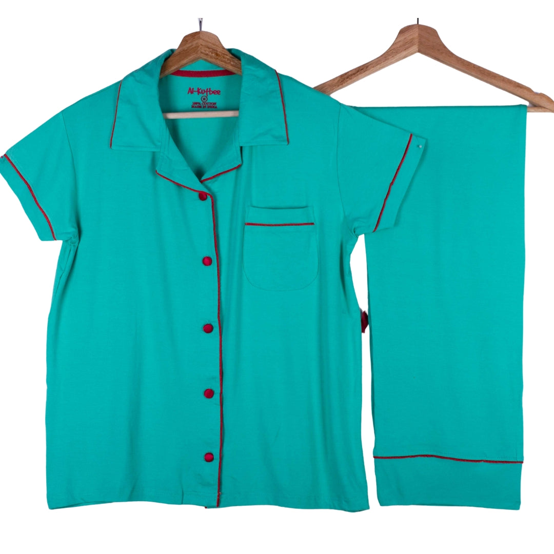 Turquoise Piping Soft Cotton