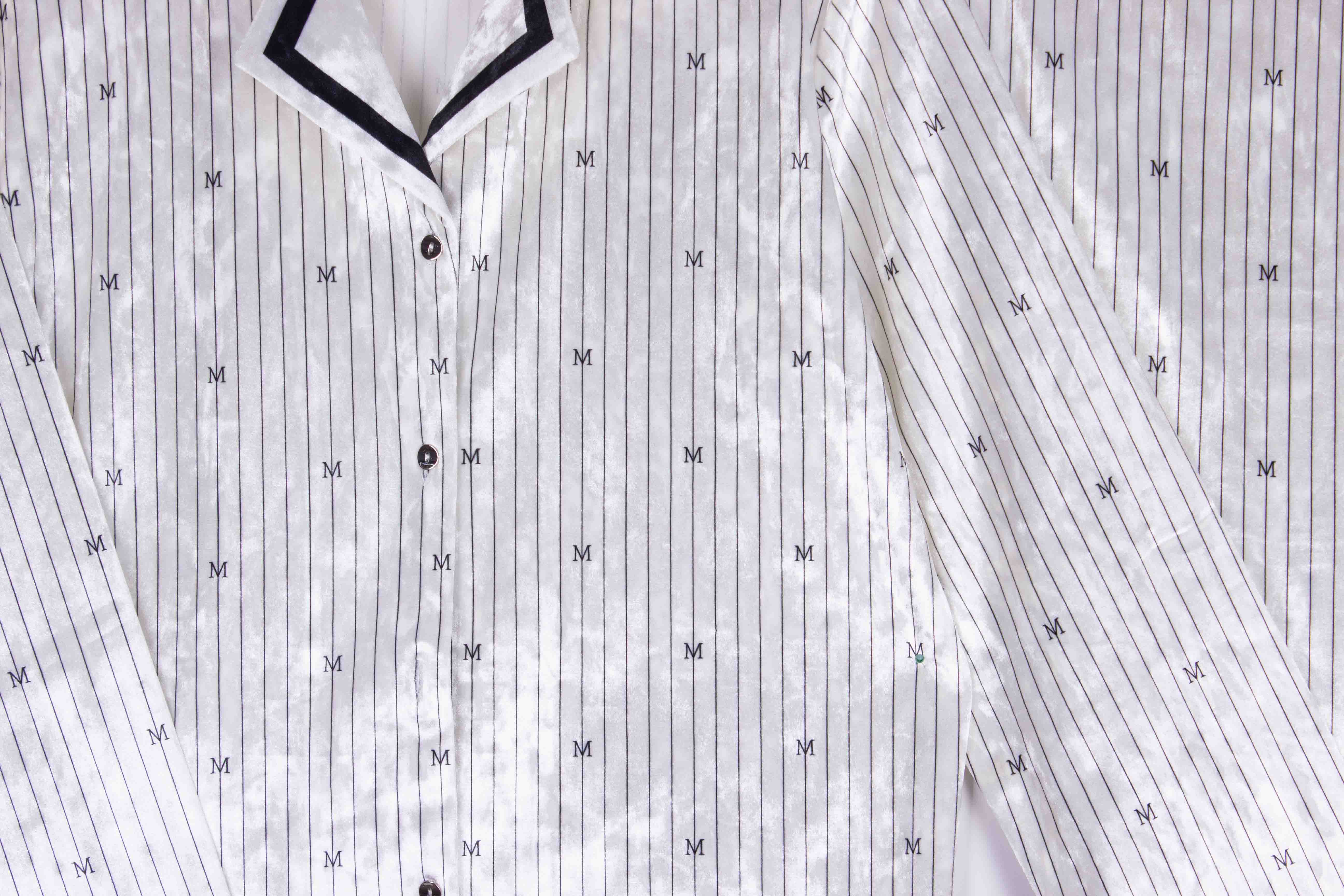 White Pinstripes Classy Velvet