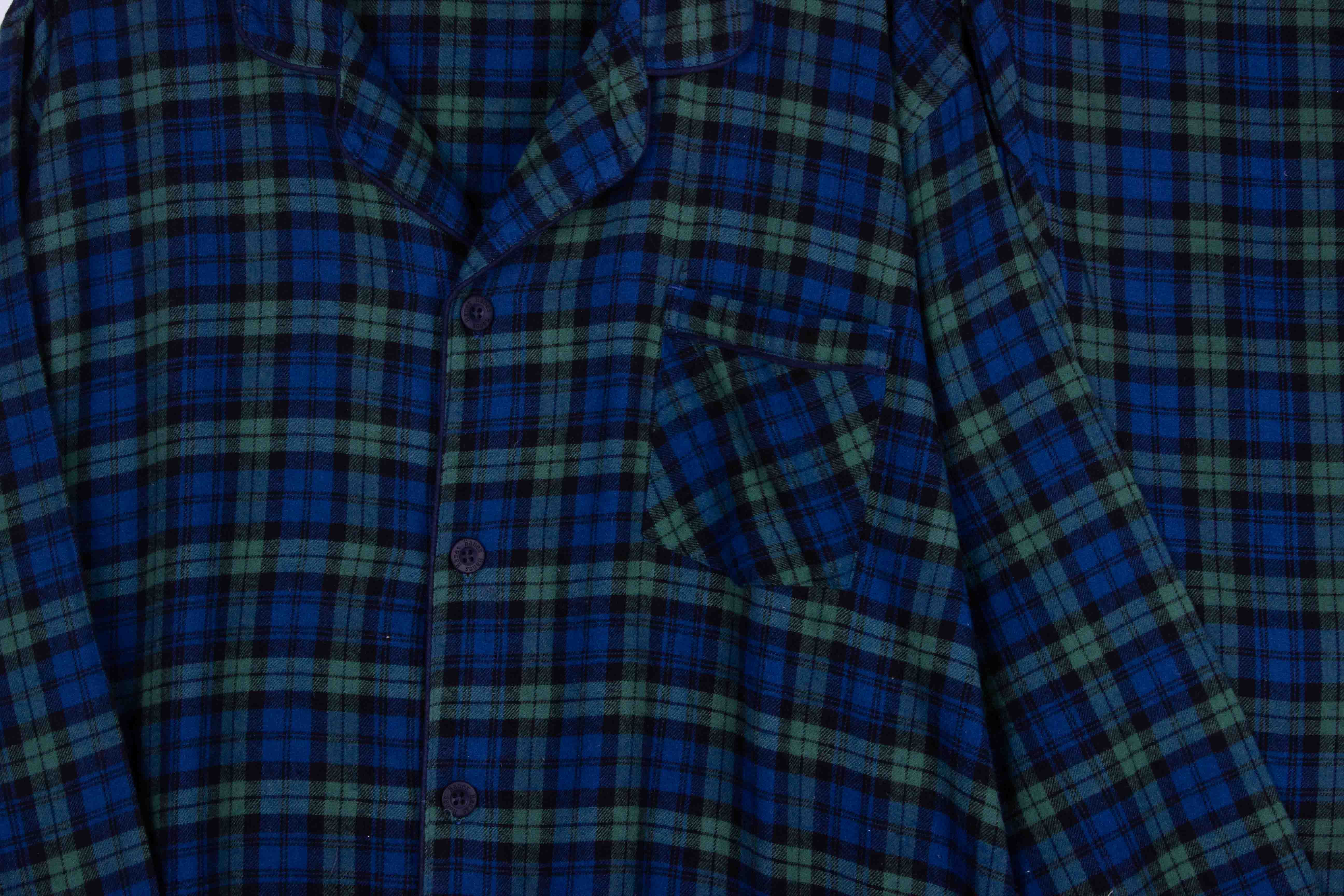 Navy Green Flannel Check