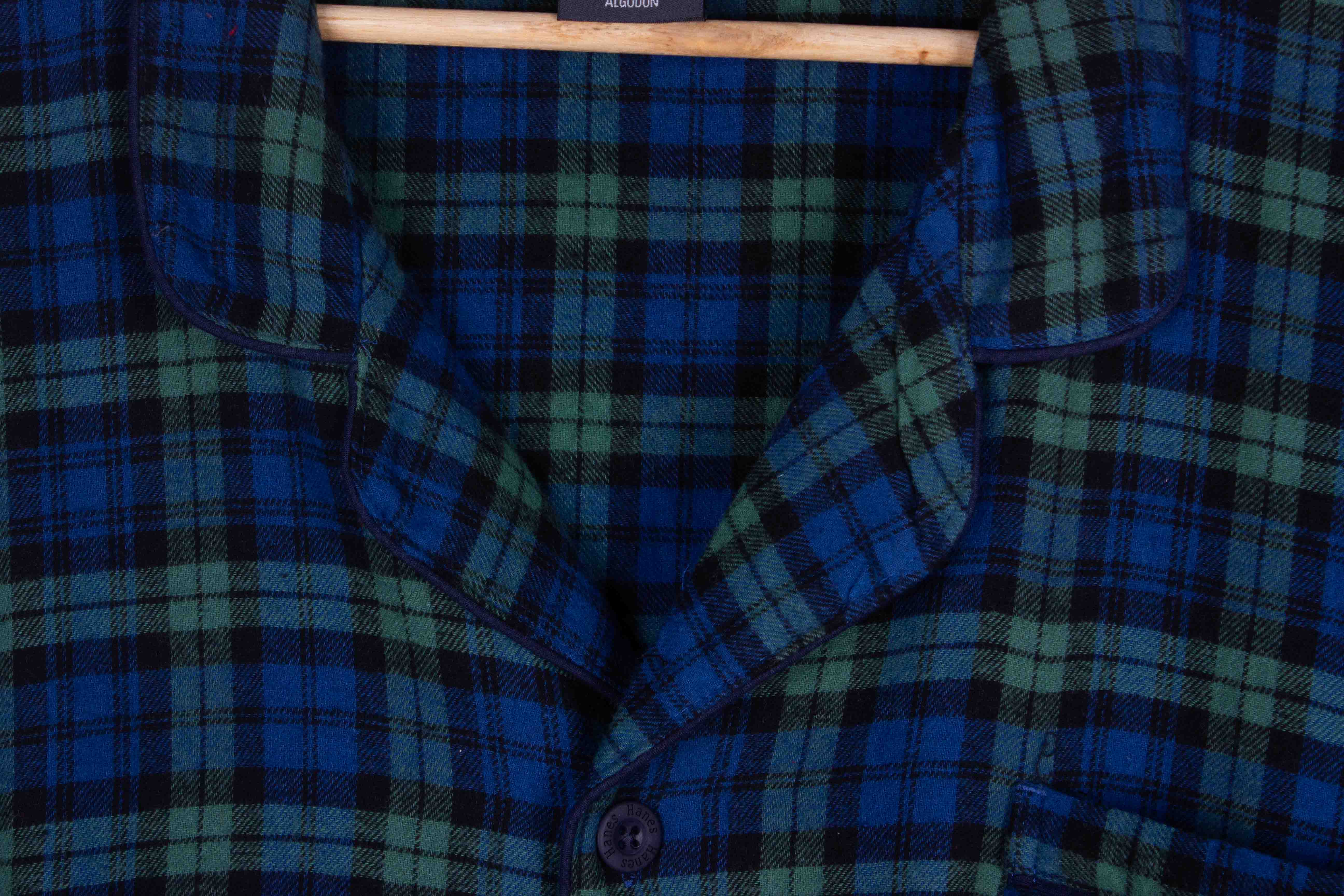 Navy Green Flannel Check