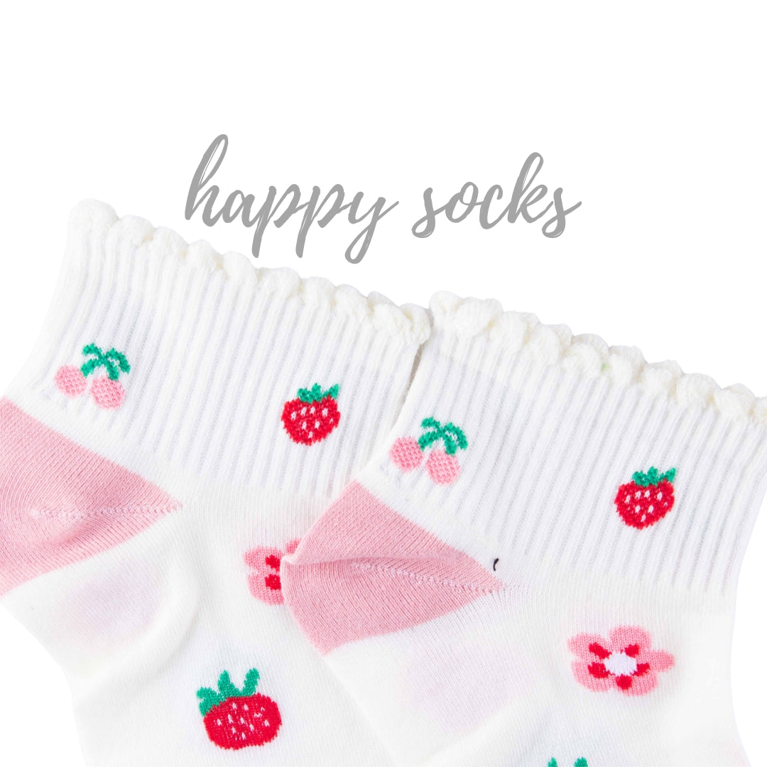 Berry Bear 3-Pack – Cute Ankle Socks