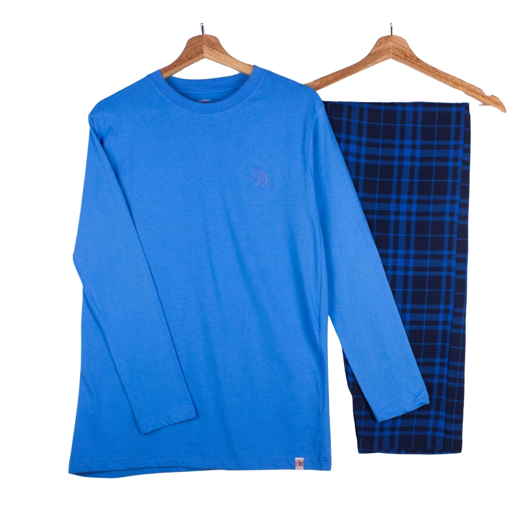 Sky Blue & Navy Windowpane