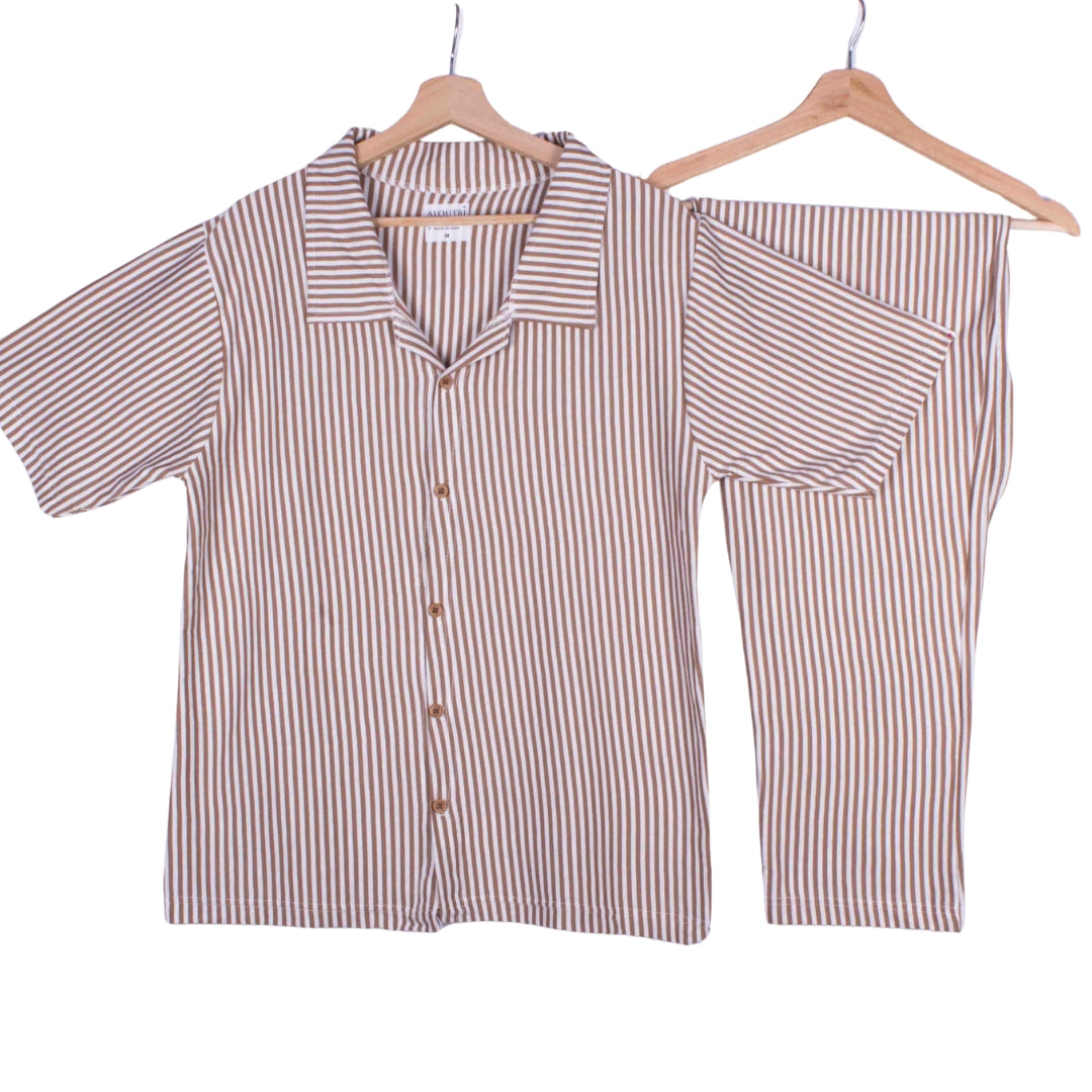 Classy Brown Stripe Lounge Set