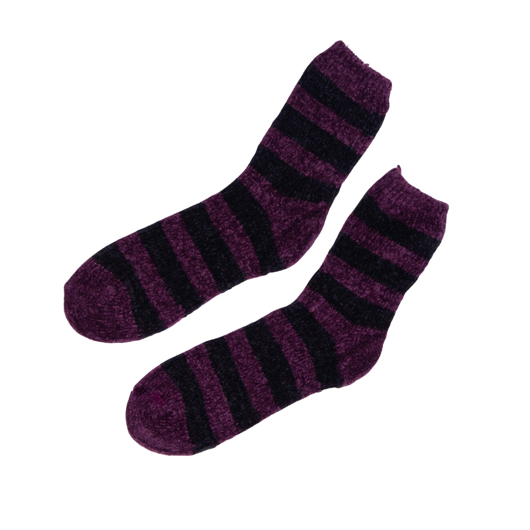 Midnight Plum Cozy Stripes