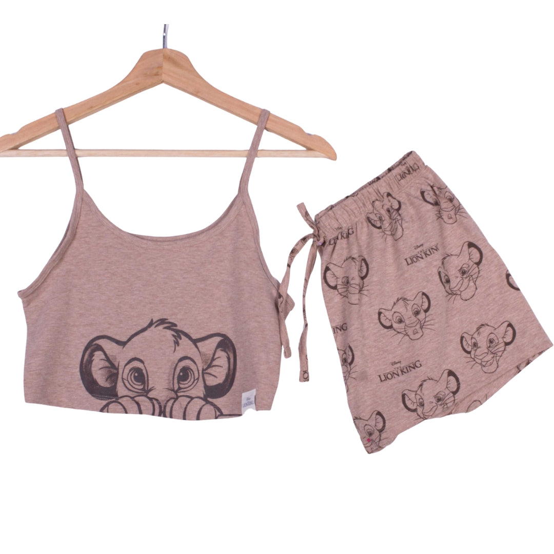 Peeking Simba Cute Tank-Crop Shorts