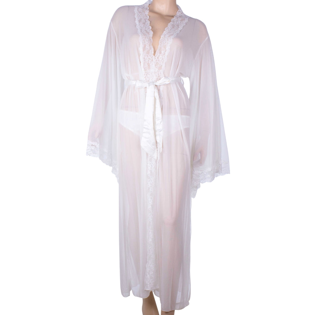 Zara Pearl Long Lace Robe Set