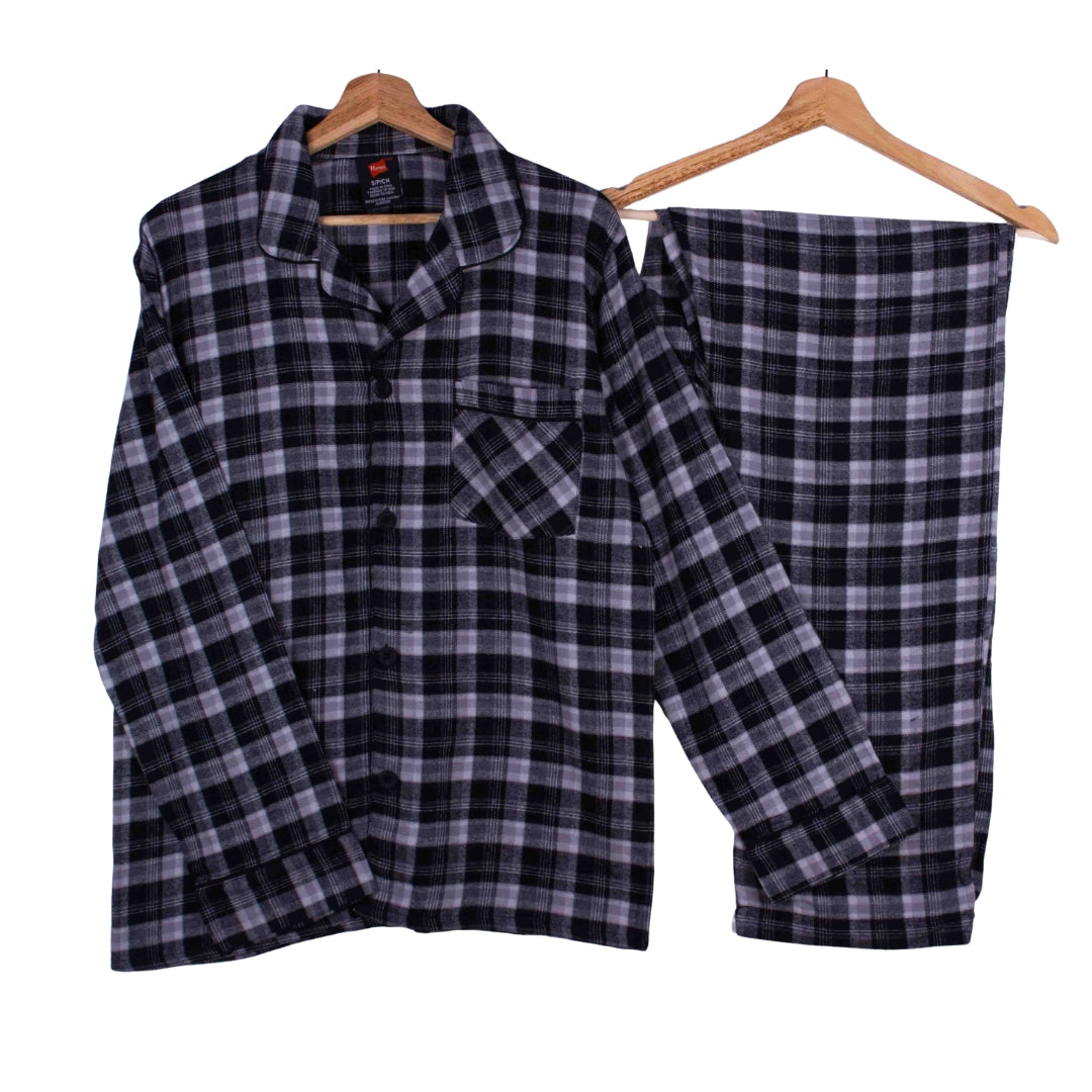 Classic Charcoal Night Plaid Set