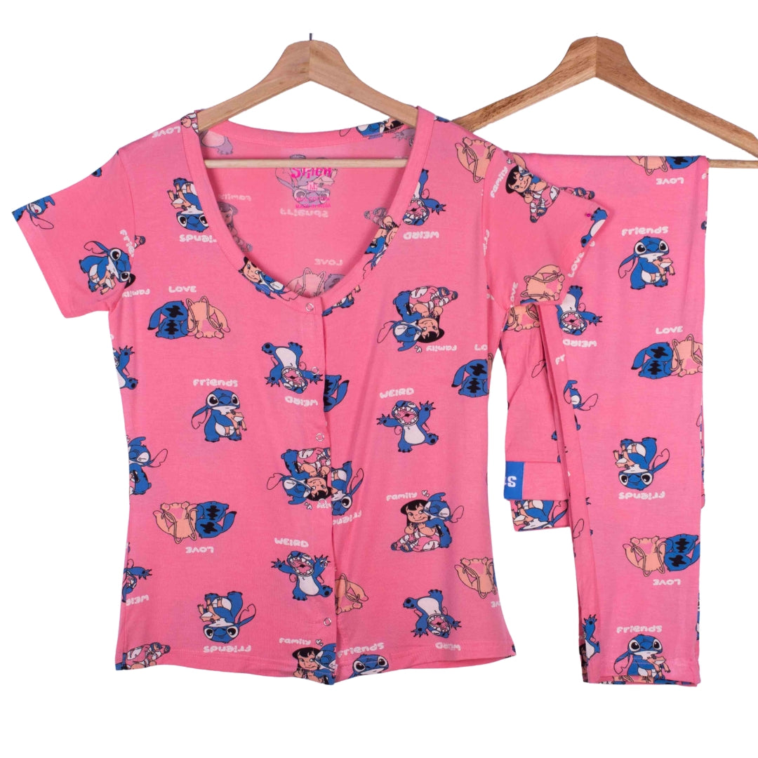 Weird Stitch Neon Pink Soft Cotton