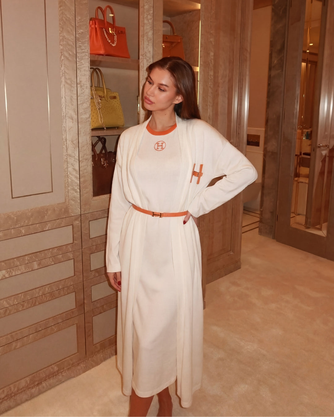 Ivory H-Signature Dress-Robe