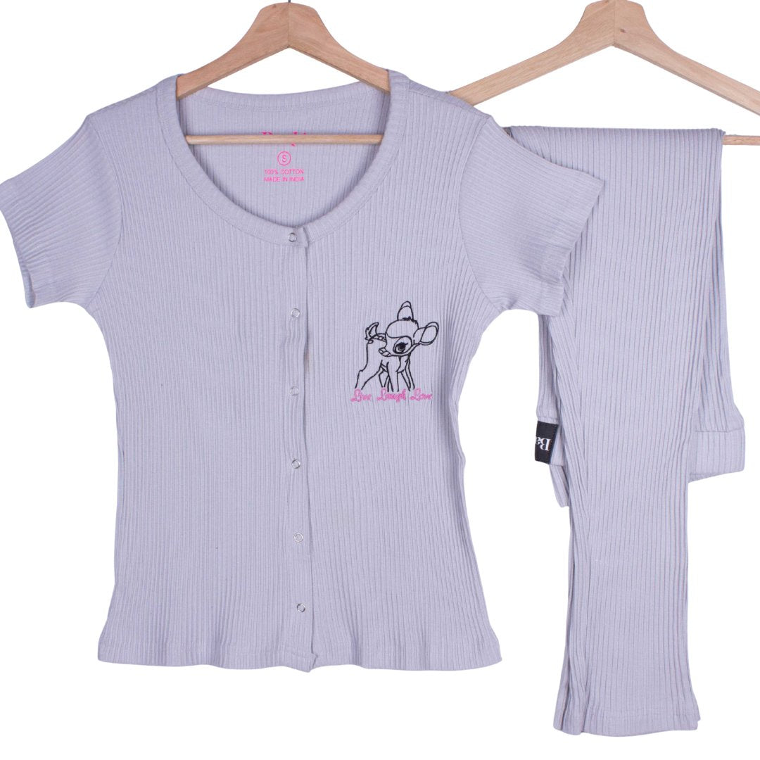 Cozy Thumper (Grey - Ribbed Cotton)