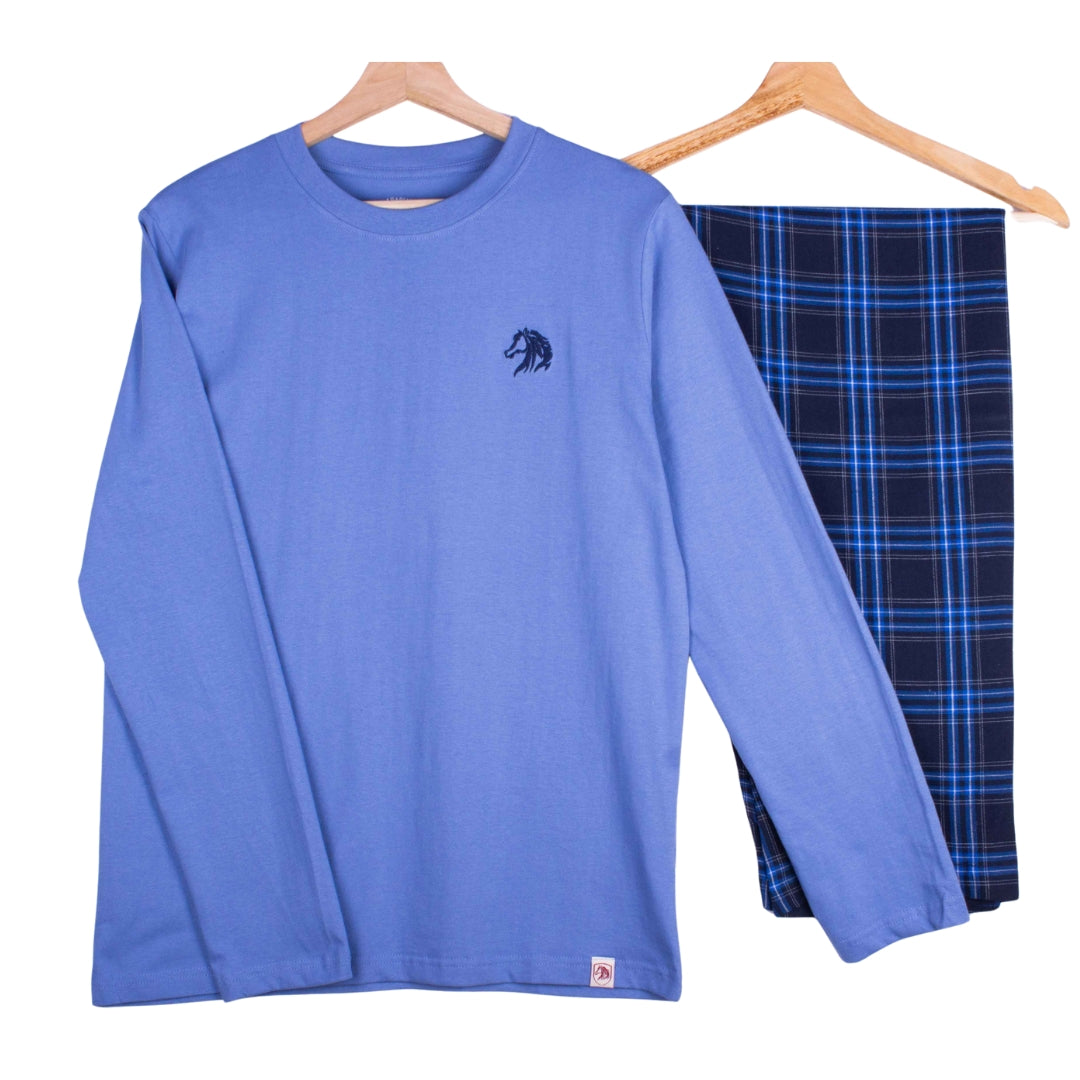 Coastal Blue Check Kids Pajama