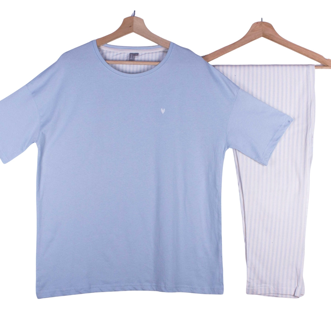 Classy Powder Blue Pinstripes