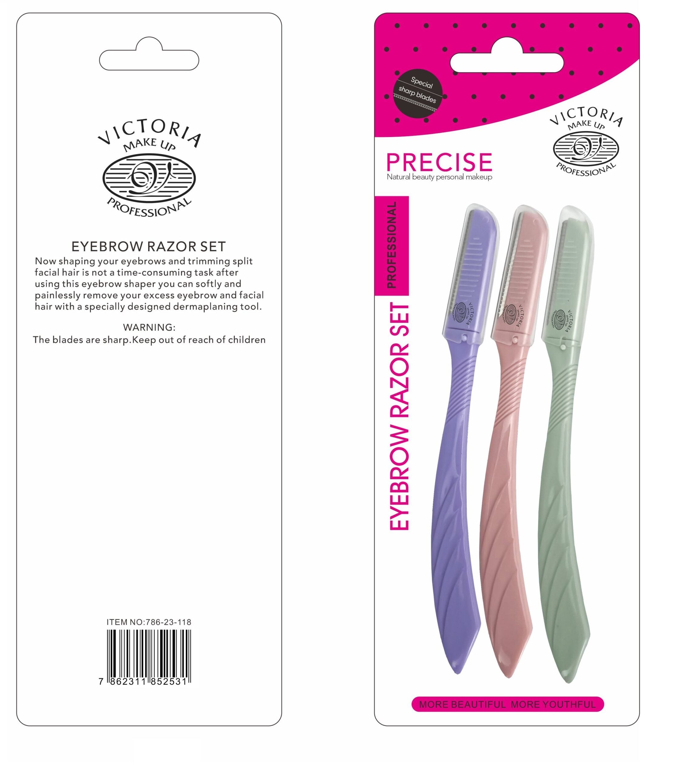 Victoria Eybrow Razor- 3pcs Set