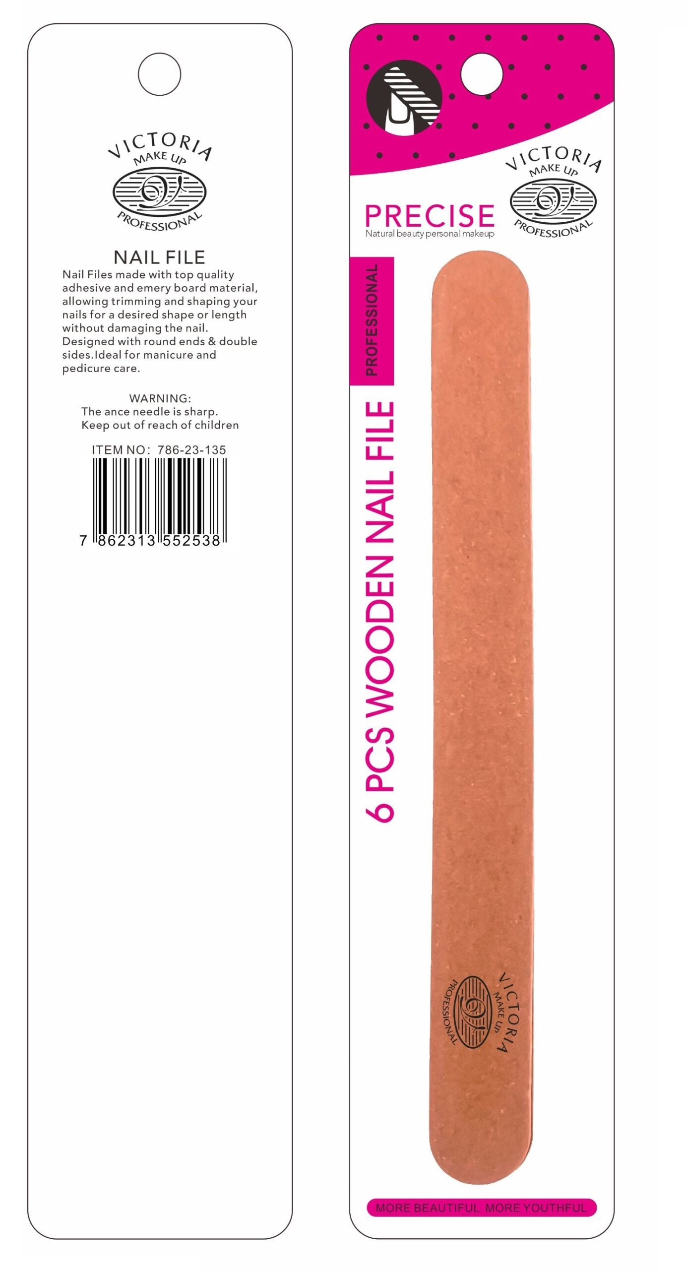 Victoria Wooden Nail File - 6pcs