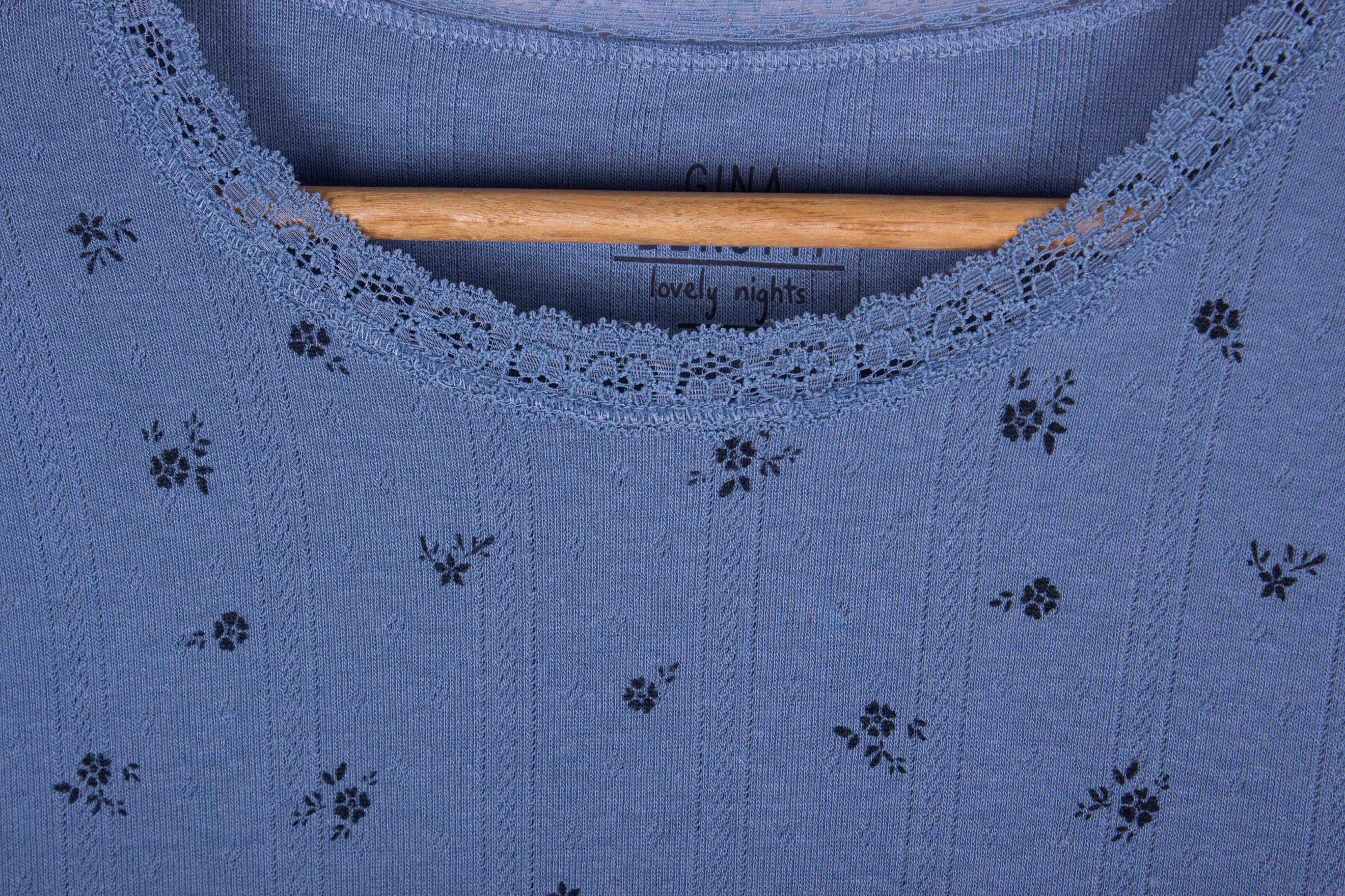 Blue Ditsy Floral Ribbed