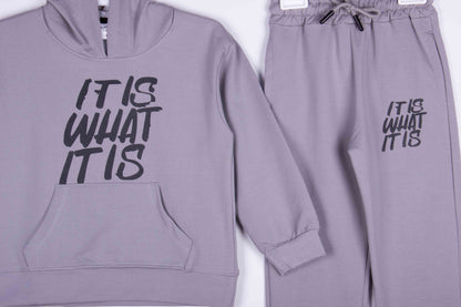 It Is What It Is Grey Hoodie