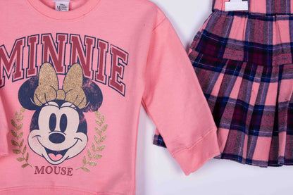 Minnie Blush Plaid Skirt