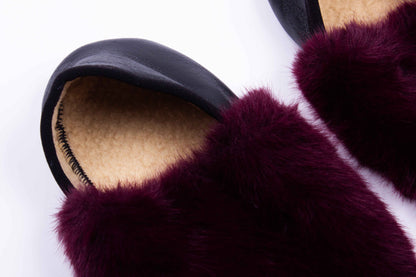 Burgundy Plush Slippers