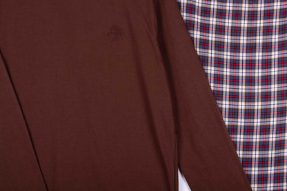 Chocolate Brown & Tartan Checks
