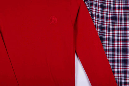 Deep Red & Navy Checks