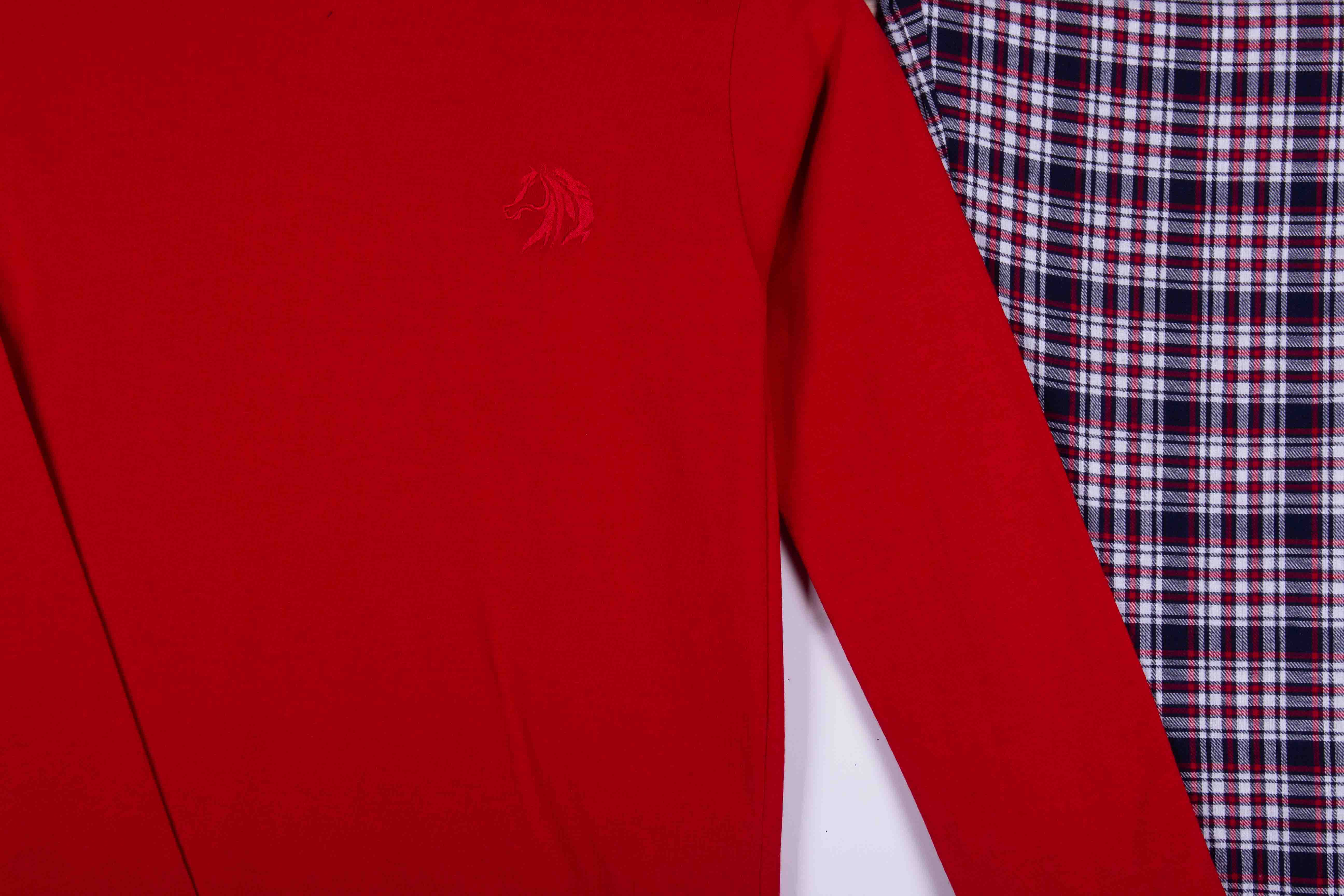 Deep Red & Navy Checks