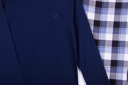 Navy Blue & Grey Checks