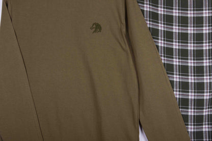 Olive Green & White Checks