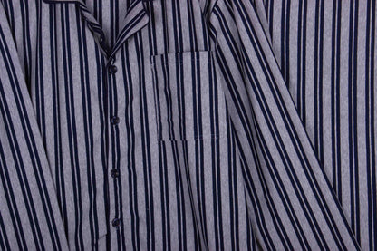 Navy Stripe Button Set