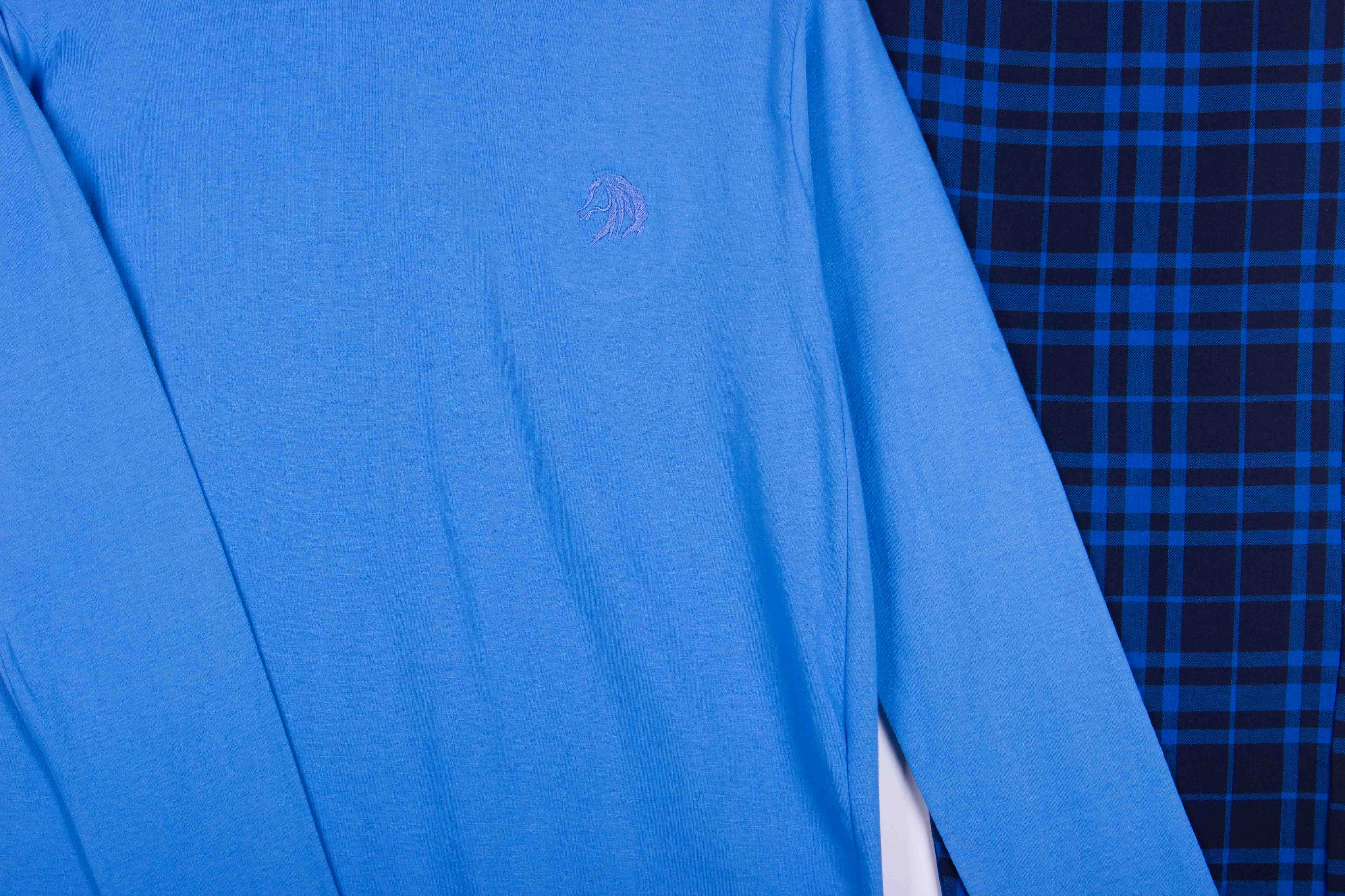 Sky Blue & Navy Windowpane