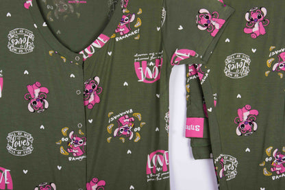 Military Green Love Stitch Soft Cotton