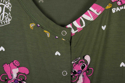 Military Green Love Stitch Soft Cotton