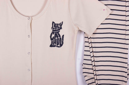 Cute Beige Crazy Cat Lady