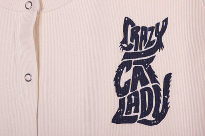 Cute Beige Crazy Cat Lady