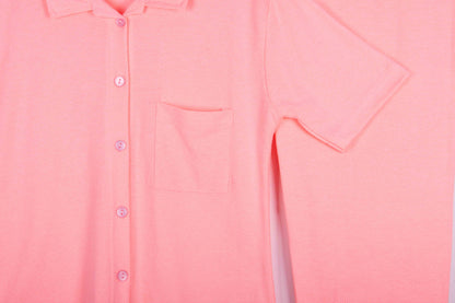 Fluorescent Plain Pink Ribbed 100% Cotton