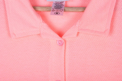 Fluorescent Plain Pink Ribbed 100% Cotton