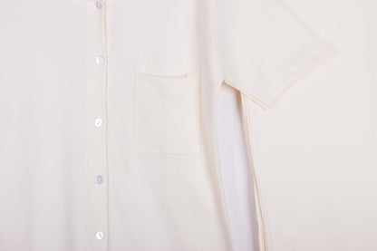 Cream Classy Plain Ribbed 100% Cotton